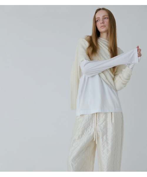 LE CIEL BLEU(ルシェルブルー)の「LEエンブロイダリーロングT / LE Embroidery Long T(Tシャツ/カットソー・レディース・ブラック/オフホワイト・36)」の14枚目の写真