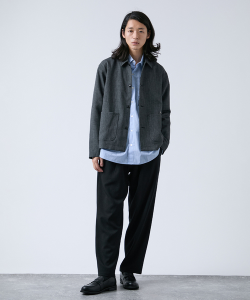 B.C STOCK（ベーセーストック）の「《追加》LANATEC(R) ウーステッドサージ イージーパンツ（スラックス・メンズ・ブラック/チャコールグレー・MEDIUM/LARGE）」の3枚目の写真