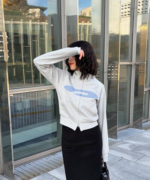 FDR(エフディーアール)の「Vintage Check Applique Track Zip-Up Navy(ナイロンジャケット・レディース・ネイビー・FREE)」の9枚目の写真