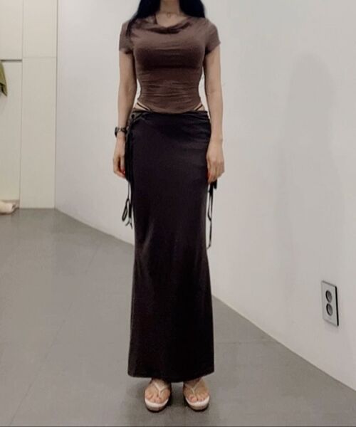 PLEASENOFOLLOW(プリーズノーフォロー)の「Moss Eyelet Shirring Long Skirt (Ash Charcoal)(スカート・レディース・その他・SMALL/MEDIUM)」の16枚目の写真