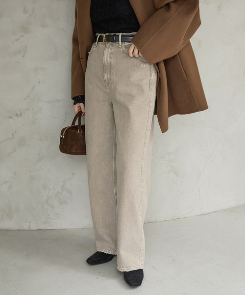 IENA（イエナ）の「upper hights/アッパーハイツ 別注 THE NIECE デニムパンツ（デニムパンツ・レディース・ベージュ/ブルー・22/26/25/24/23）」の8枚目の写真