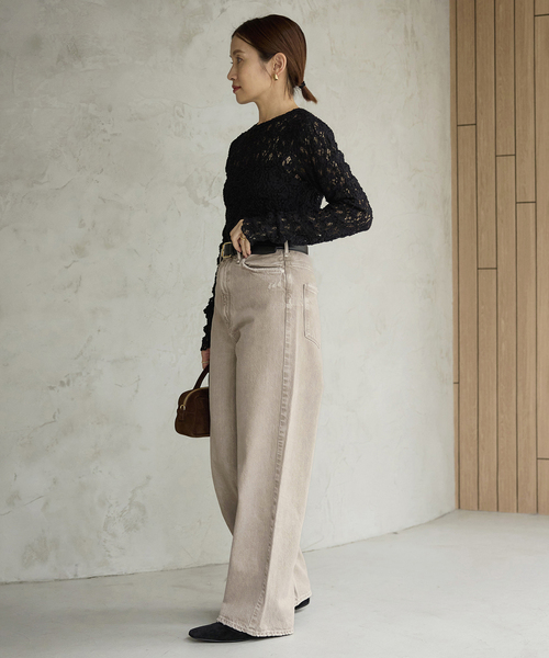 IENA（イエナ）の「upper hights/アッパーハイツ 別注 THE NIECE デニムパンツ（デニムパンツ・レディース・ベージュ/ブルー・22/26/25/24/23）」の11枚目の写真