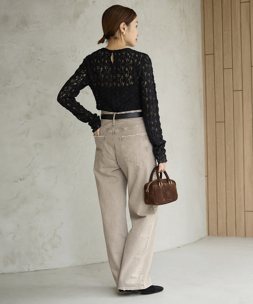 IENA（イエナ）の「upper hights/アッパーハイツ 別注 THE NIECE デニムパンツ（デニムパンツ・レディース・ベージュ/ブルー・22/26/25/24/23）」の12枚目の写真