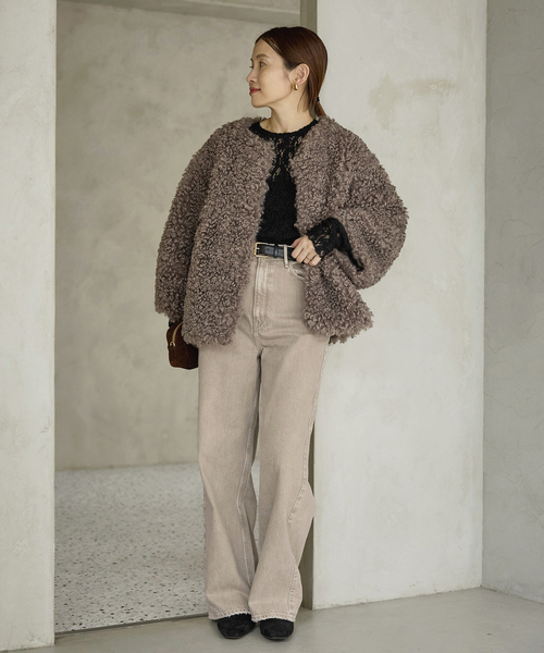 IENA（イエナ）の「upper hights/アッパーハイツ 別注 THE NIECE デニムパンツ（デニムパンツ・レディース・ベージュ/ブルー・22/26/25/24/23）」の13枚目の写真