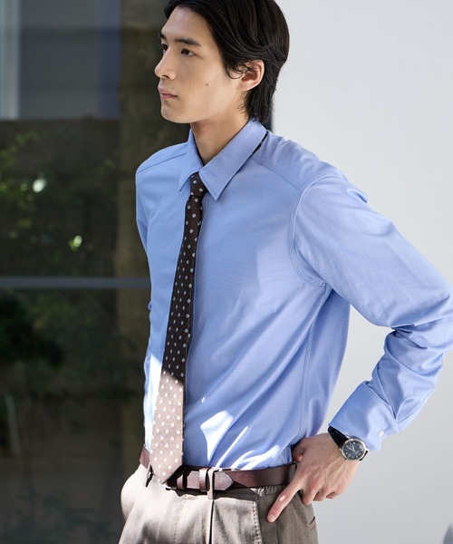 GLOBAL WORK（グローバルワーク）の「ストレッチシャツ/Salon de GW/600876（シャツ/ブラウス・メンズ・ブルー/ホワイト・X-LARGE/LARGE/MEDIUM/SMALL）」の13枚目の写真