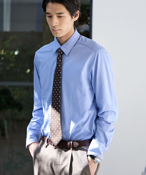 GLOBAL WORK（グローバルワーク）の「ストレッチシャツ/Salon de GW/600876（シャツ/ブラウス・メンズ・ブルー/ホワイト・X-LARGE/LARGE/MEDIUM/SMALL）」の14枚目の写真