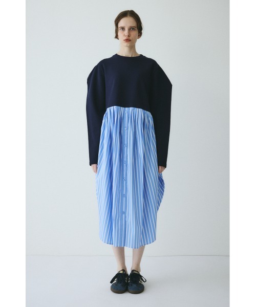 【今期販売中】ヘリンドットサイ　Switting drawst dress セール】Docking shirt dress ドッキングシャツドレス（ワンピース