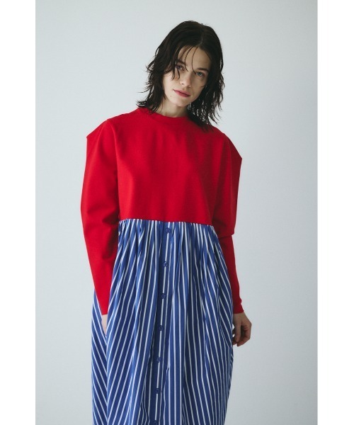 HeRIN.CYE(ヘリンドットサイ)の「Docking shirt dress ドッキングシャツドレス(ワンピース・レディース・グレー/レッド/ネイビー・FREE)」の19枚目の写真