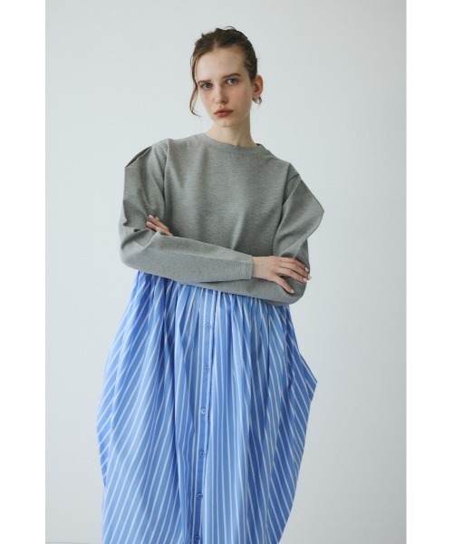HeRIN.CYE(ヘリンドットサイ)の「Docking shirt dress ドッキングシャツドレス(ワンピース・レディース・グレー/レッド/ネイビー・FREE)」の17枚目の写真