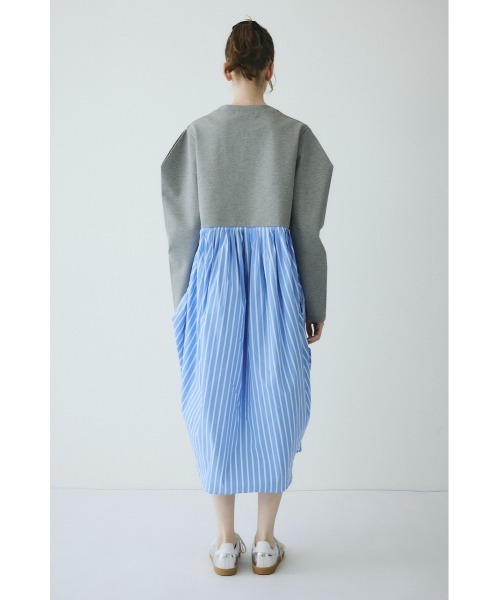 HeRIN.CYE(ヘリンドットサイ)の「Docking shirt dress ドッキングシャツドレス(ワンピース・レディース・グレー/レッド/ネイビー・FREE)」の4枚目の写真
