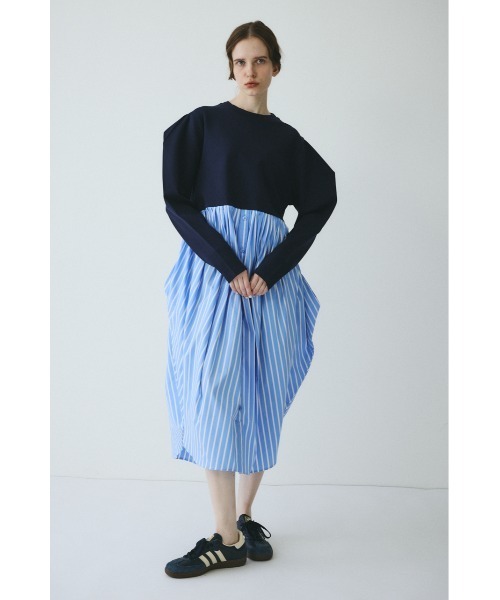 HeRIN.CYE(ヘリンドットサイ)の「Docking shirt dress ドッキングシャツドレス(ワンピース・レディース・グレー/レッド/ネイビー・FREE)」の5枚目の写真