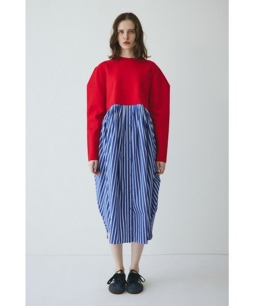 HeRIN.CYE(ヘリンドットサイ)の「Docking shirt dress ドッキングシャツドレス(ワンピース・レディース・グレー/レッド/ネイビー・FREE)」の9枚目の写真