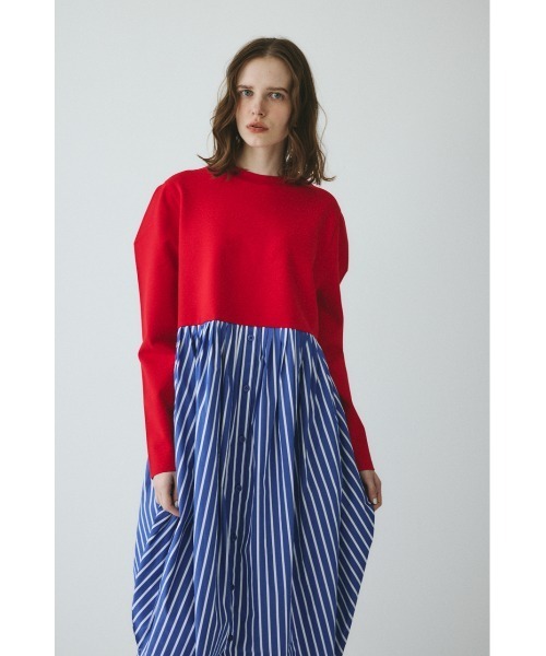 HeRIN.CYE(ヘリンドットサイ)の「Docking shirt dress ドッキングシャツドレス(ワンピース・レディース・グレー/レッド/ネイビー・FREE)」の12枚目の写真