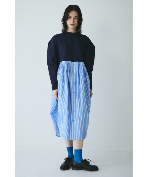 HeRIN.CYE(ヘリンドットサイ)の「Docking shirt dress ドッキングシャツドレス(ワンピース・レディース・グレー/レッド/ネイビー・FREE)」の14枚目の写真