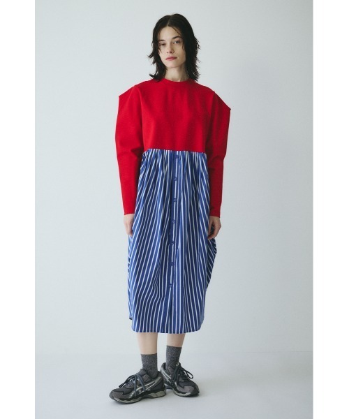 HeRIN.CYE(ヘリンドットサイ)の「Docking shirt dress ドッキングシャツドレス(ワンピース・レディース・グレー/レッド/ネイビー・FREE)」の15枚目の写真