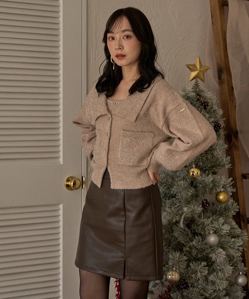 セール】glitter knit ensemble / グリッターニットアンサンブル