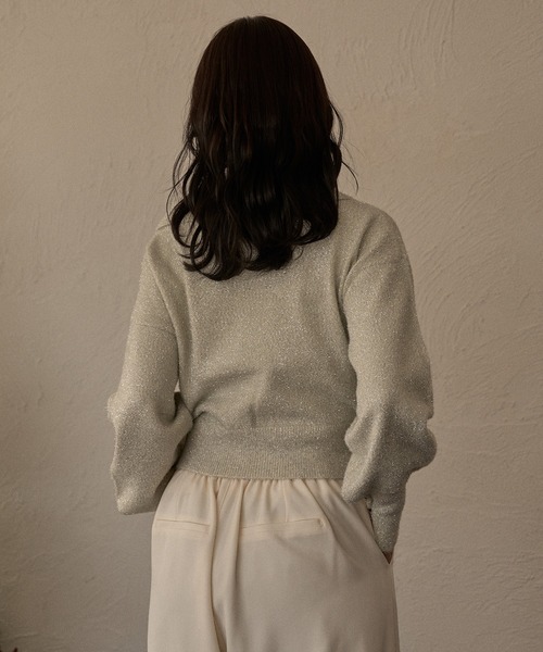 mideal（マイディール）の「glitter knit ensemble / グリッターニットアンサンブル（カーディガン/ボレロ・レディース・アイボリー/ブラウン/ピンク・FREE）」の22枚目の写真