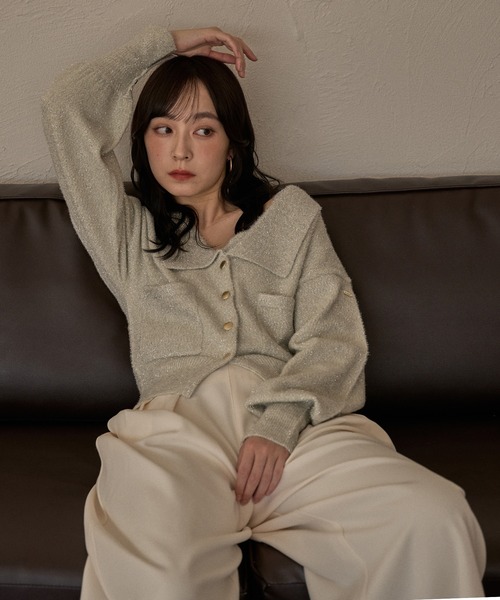 glitter knit ensemble / グリッターニットアンサンブル（カーディガン