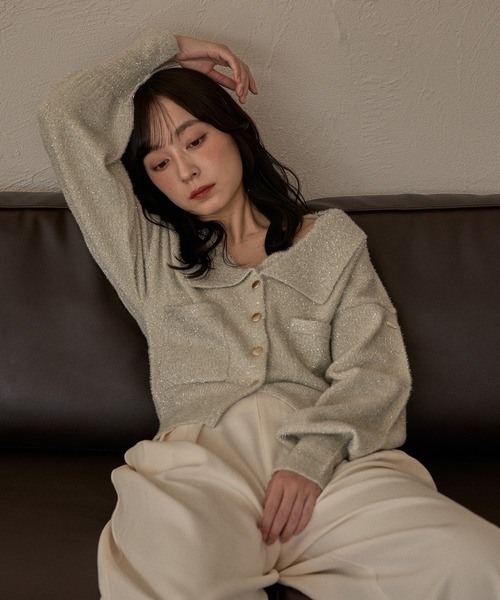 glitter knit ensemble / グリッターニットアンサンブル（カーディガン