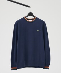 【LACOSTE / ラコステ】ボーダーリブ プルオーバーニット