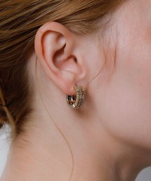 JewCasスリークビジューフラワーピアス[JC4942]（ピアス（両耳用