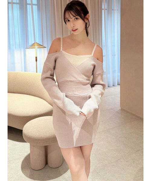 RESEXXY(リゼクシー)の「レイヤードニットワンピース(ワンピース・レディース・ブラック/ブルー/ベージュ・FREE)」の15枚目の写真