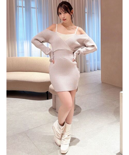 RESEXXY(リゼクシー)の「レイヤードニットワンピース(ワンピース・レディース・ブラック/ブルー/ベージュ・FREE)」の13枚目の写真