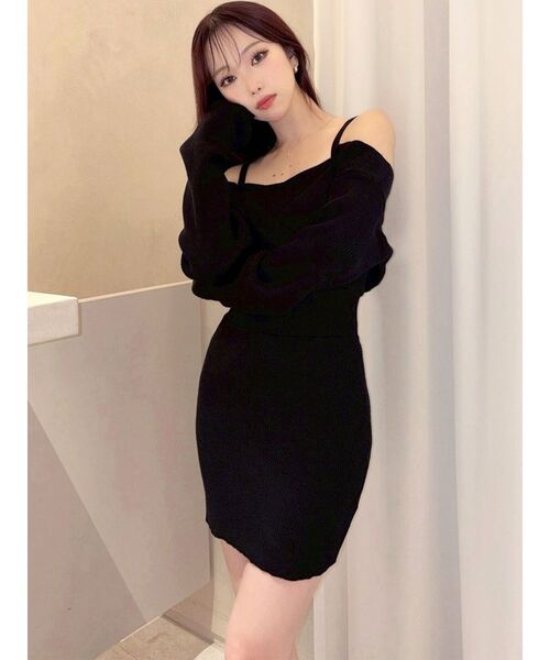 RESEXXY(リゼクシー)の「レイヤードニットワンピース(ワンピース・レディース・ブラック/ブルー/ベージュ・FREE)」の11枚目の写真