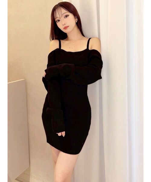 RESEXXY(リゼクシー)の「レイヤードニットワンピース(ワンピース・レディース・ブラック/ブルー/ベージュ・FREE)」の10枚目の写真