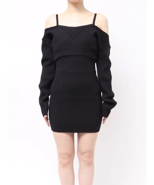 RESEXXY(リゼクシー)の「レイヤードニットワンピース(ワンピース・レディース・ブラック/ブルー/ベージュ・FREE)」の8枚目の写真