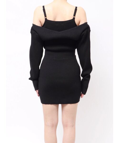 RESEXXY(リゼクシー)の「レイヤードニットワンピース(ワンピース・レディース・ブラック/ブルー/ベージュ・FREE)」の6枚目の写真