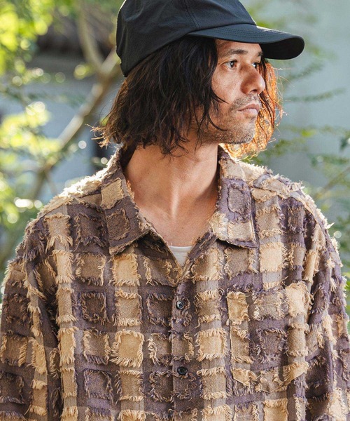 CAMBIO(カンビオ)の「ms6357- Fringe Check Shirts フリンジチェックシャツ(PF-261-011)(シャツ/ブラウス・メンズ・パープル/ネイビー/ブラック・L/M)」の1枚目の写真