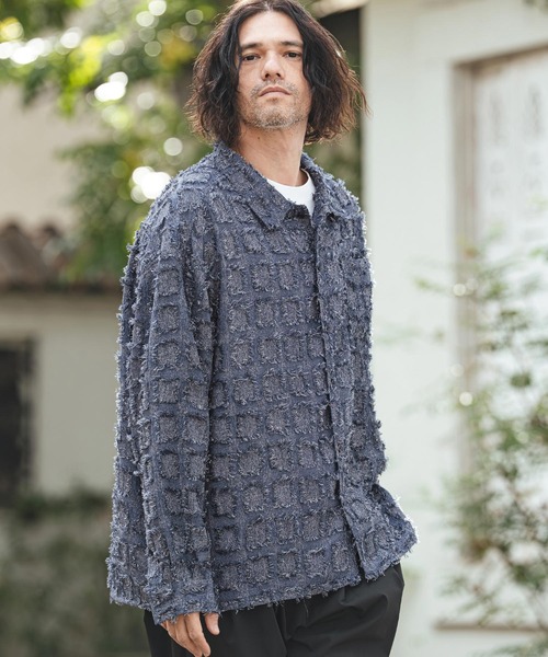 CAMBIO(カンビオ)の「ms6357- Fringe Check Shirts フリンジチェックシャツ(PF-261-011)(シャツ/ブラウス・メンズ・パープル/ネイビー/ブラック・L/M)」の3枚目の写真