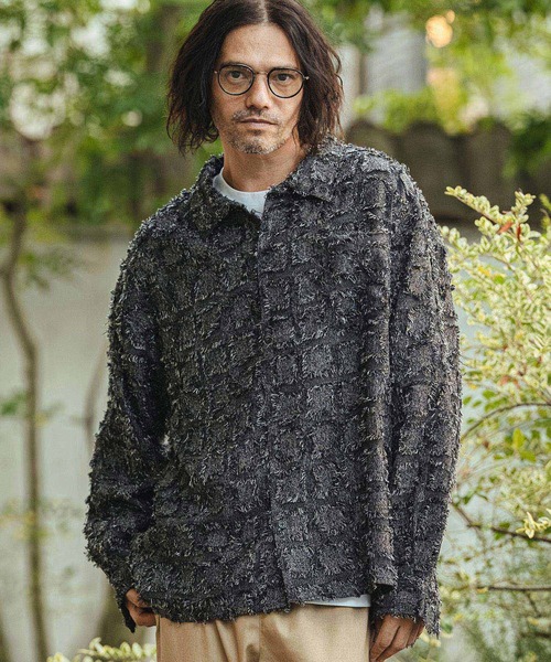 CAMBIO(カンビオ)の「ms6357- Fringe Check Shirts フリンジチェックシャツ(PF-261-011)(シャツ/ブラウス・メンズ・パープル/ネイビー/ブラック・L/M)」の5枚目の写真