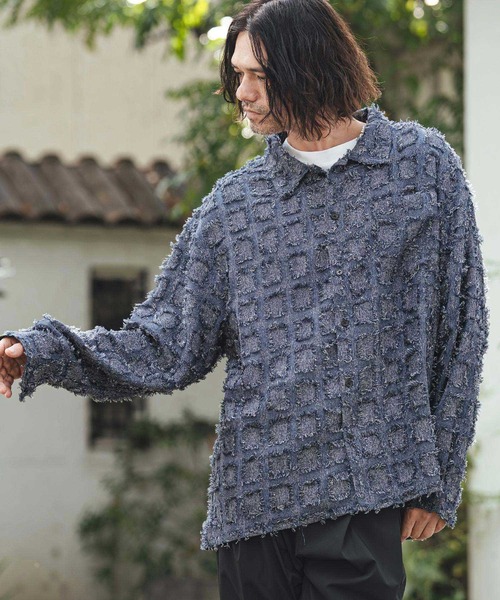 CAMBIO(カンビオ)の「ms6357- Fringe Check Shirts フリンジチェックシャツ(PF-261-011)(シャツ/ブラウス・メンズ・パープル/ネイビー/ブラック・L/M)」の12枚目の写真