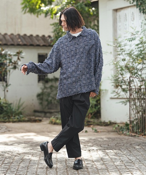 CAMBIO(カンビオ)の「ms6357- Fringe Check Shirts フリンジチェックシャツ(PF-261-011)(シャツ/ブラウス・メンズ・パープル/ネイビー/ブラック・L/M)」の14枚目の写真
