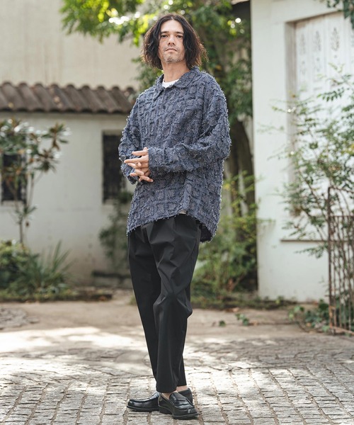 CAMBIO(カンビオ)の「ms6357- Fringe Check Shirts フリンジチェックシャツ(PF-261-011)(シャツ/ブラウス・メンズ・パープル/ネイビー/ブラック・L/M)」の15枚目の写真