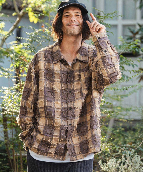 CAMBIO(カンビオ)の「ms6357- Fringe Check Shirts フリンジチェックシャツ(PF-261-011)(シャツ/ブラウス・メンズ・パープル/ネイビー/ブラック・L/M)」の16枚目の写真