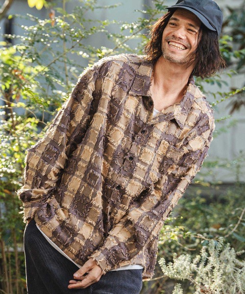 CAMBIO(カンビオ)の「ms6357- Fringe Check Shirts フリンジチェックシャツ(PF-261-011)(シャツ/ブラウス・メンズ・パープル/ネイビー/ブラック・L/M)」の17枚目の写真