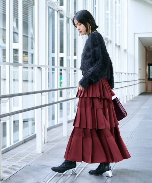 HARE(ハレ)の「レースチュールヒールブーツ(HARE)(ブーツ・レディース・ブラック系その他/ブラック・MEDIUM/LARGE)」の5枚目の写真