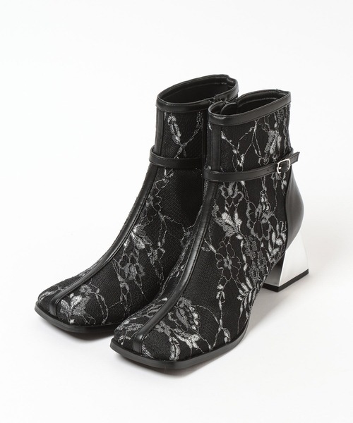 HARE(ハレ)の「レースチュールヒールブーツ(HARE)(ブーツ・レディース・ブラック系その他/ブラック・MEDIUM/LARGE)」の20枚目の写真