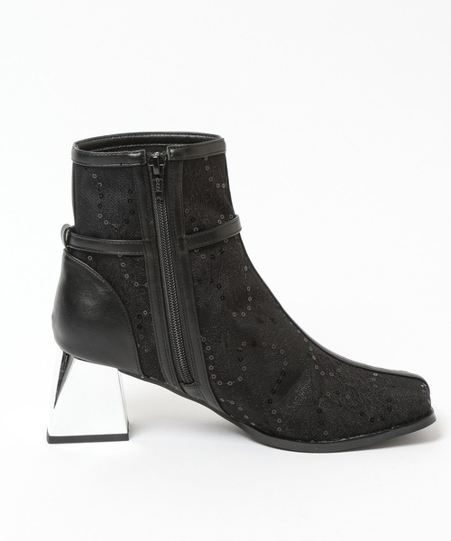 HARE(ハレ)の「レースチュールヒールブーツ(HARE)(ブーツ・レディース・ブラック系その他/ブラック・MEDIUM/LARGE)」の22枚目の写真