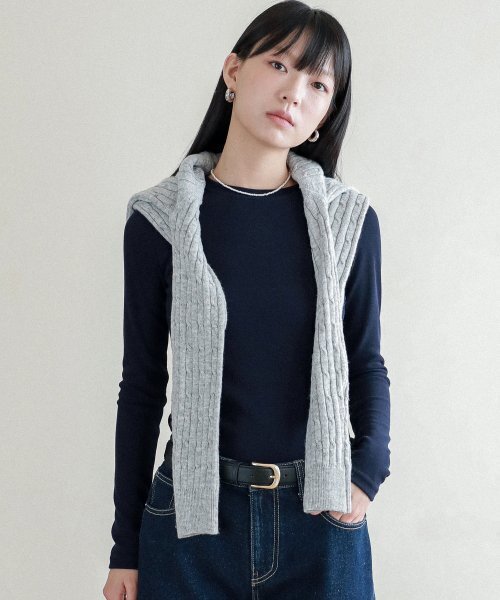 LOSSYROW(ロッシロー)の「Lossy Layered long-sleeved T-shirt_navy(Tシャツ/カットソー・レディース・その他・FREE)」の1枚目の写真