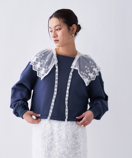 cloenc（クロエンス）の「【Philly chocolateコラボ】キャットモチーフ2wayスウェット（スウェット・レディース・ベージュ系/グレー系5/ネイビー系・02）」の3枚目の写真