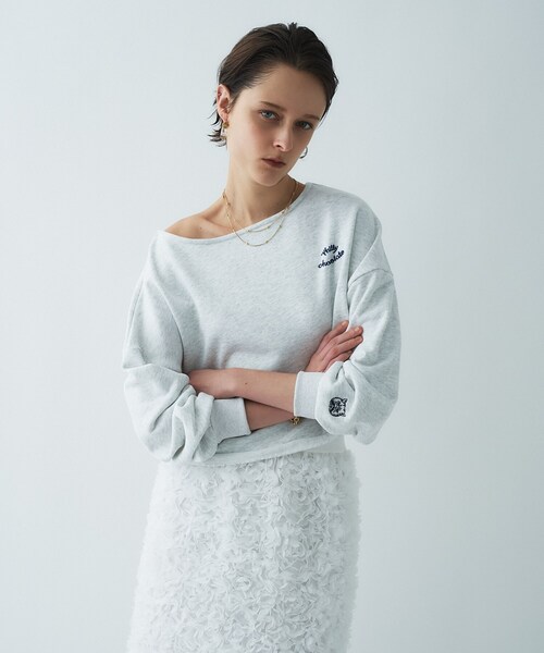 cloenc（クロエンス）の「【Philly chocolateコラボ】キャットモチーフ2wayスウェット（スウェット・レディース・ベージュ系/グレー系5/ネイビー系・02）」の6枚目の写真