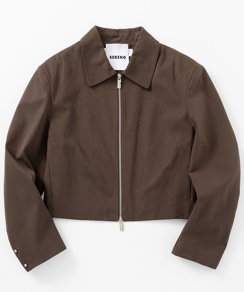 SERENO(セレーノ)の「クロップドジップジャケット(その他アウター・レディース・ダークブラウン/ブラック・ONESIZE)」の11枚目の写真