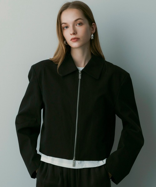 SERENO(セレーノ)の「クロップドジップジャケット(その他アウター・レディース・ダークブラウン/ブラック・ONESIZE)」の13枚目の写真