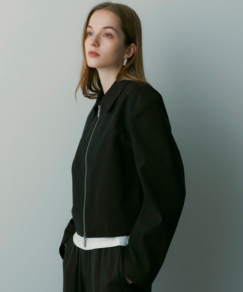 SERENO(セレーノ)の「クロップドジップジャケット(その他アウター・レディース・ダークブラウン/ブラック・ONESIZE)」の15枚目の写真