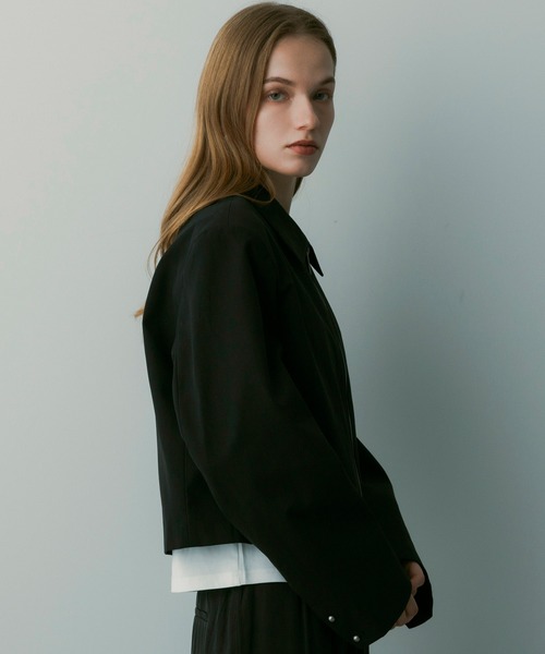 SERENO(セレーノ)の「クロップドジップジャケット(その他アウター・レディース・ダークブラウン/ブラック・ONESIZE)」の16枚目の写真