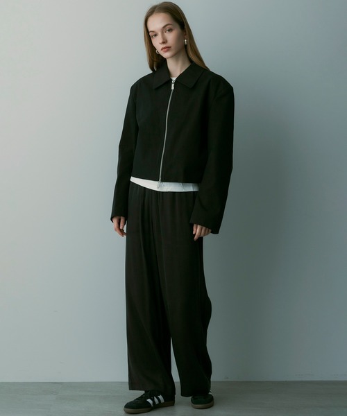 SERENO(セレーノ)の「クロップドジップジャケット(その他アウター・レディース・ダークブラウン/ブラック・ONESIZE)」の8枚目の写真
